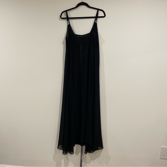 Forever 21 black maxi sheer open tunic dress blouse top sz medium ties to close - Picture 6 of 6